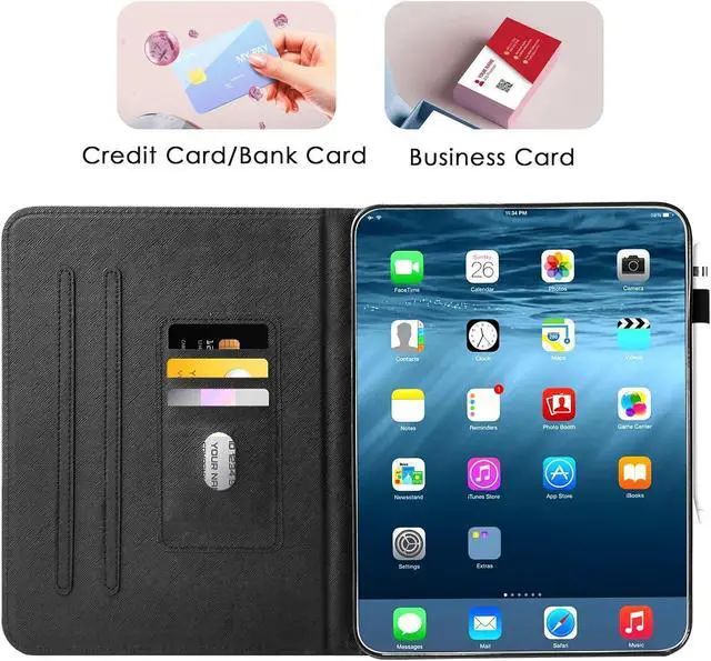 Alt view image 12 of 14 - for iPad (A16) 11th Generation Case, iPad 10th Generation Case with Pencil Holder, ipad case 10th Generation Multi-Angle Adjustable Stand with Magnetic Closure/Card Slots/Auto Wake Sleep, Floral