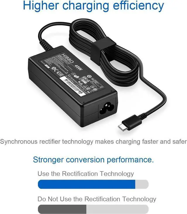 Alt view image 10 of 12 - Chromebook Charger USB C Laptop Charger Compatible with HP, Lenovo, Dell, Acer, Asus, Samsung, Google Type C 45W Universal Power Adapter