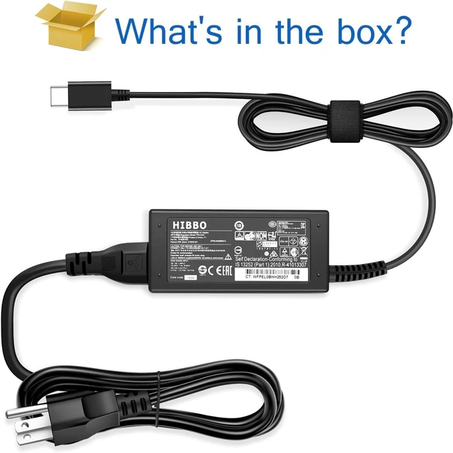 Alt view image 11 of 12 - Chromebook Charger USB C Laptop Charger Compatible with HP, Lenovo, Dell, Acer, Asus, Samsung, Google Type C 45W Universal Power Adapter