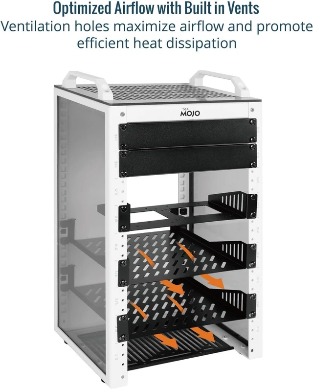 Alt view image 12 of 14 - Tecmojo 1U Rack Mount Shelf for 10" Server Rack, 7.87" Deep Vented Cantilever Tray, Metal Shelf for Network Cabinet, Server Enclosure, Enhanced Airflow, Black