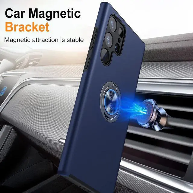 Alt view image 14 of 14 - JAME for Samsung Galaxy S22 Ultra Case, Slim Soft Bumper Protective Case for Samsung S22 Ultra Cover, with Invisible Ring Holder Kickstand for Galaxy S22 Ultra Case, Blue