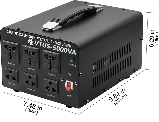 Alt view image 13 of 14 - 5000 Watt Voltage Converter Transformer - Heavy Duty Step Up/Down Convert from 110-120 Volt to 220-240 Volt and from 220-240 Volt to 110-120 Volt - Circuit Breaker Protection