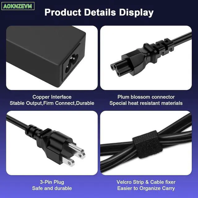 Alt view image 10 of 14 - Universal 45W Chromebook Charger USB-C Laptop Charger Compatible with HP Dell Lenovo Acer Asus Google Series Type C Fast Charging Power