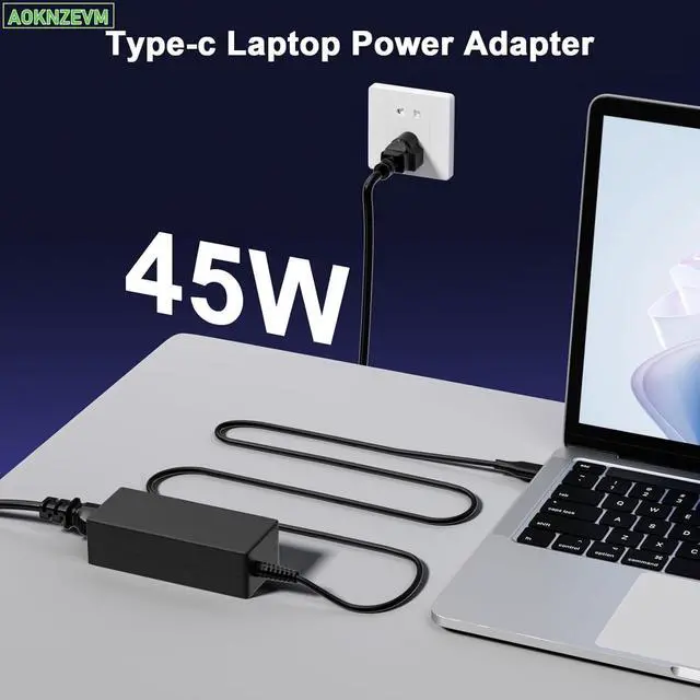 Alt view image 14 of 14 - Universal 45W Chromebook Charger USB-C Laptop Charger Compatible with HP Dell Lenovo Acer Asus Google Series Type C Fast Charging Power