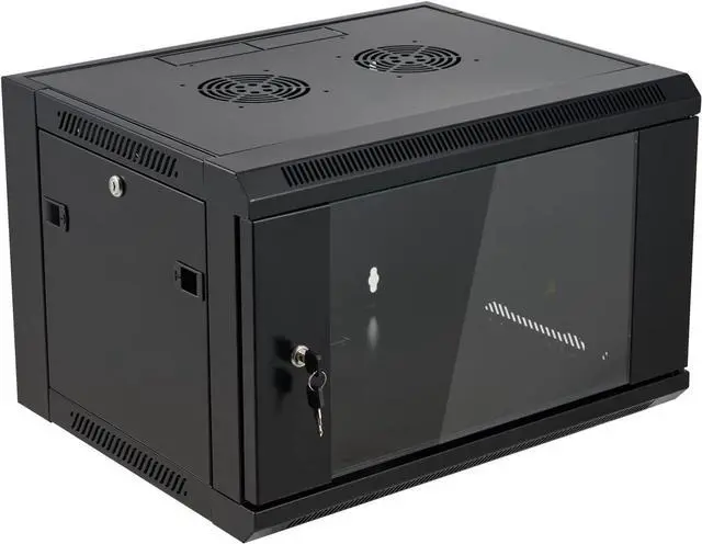 Alt view image 7 of 12 - 6U Wall Mount Server Cabinet Network Rack Enclosure Locking Glass Door by Tedgetal