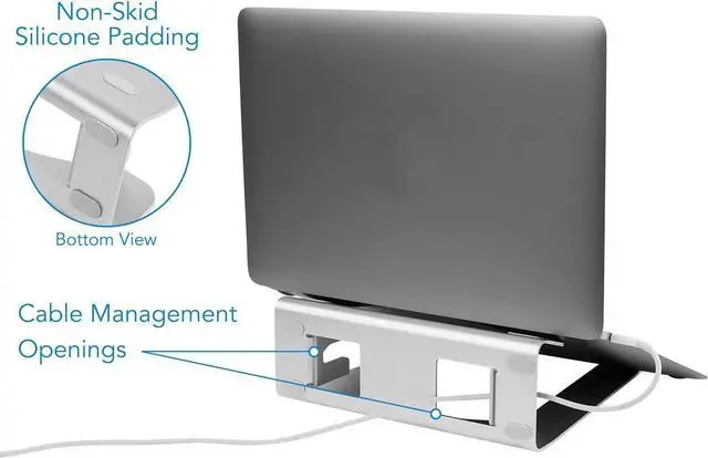 Alt view image 12 of 14 - Mount-It! Vertical Laptop Stand - Aluminum 2 in 1 Riser for Desk | MacBook Air and Pro Holder
