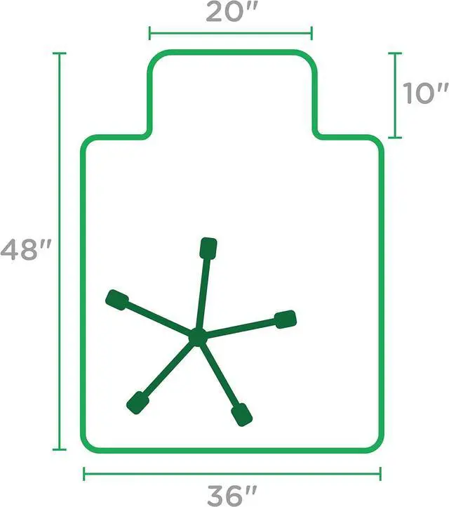 Alt view image 11 of 14 - Dimex Office Chair Mat for Low Pile Carpet with Lip, 36" x 48", Clear