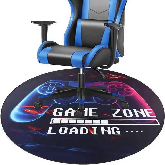 Alt view image 8 of 14 - Yincimar Gaming Chair Mat for Hardwood Floor,Anti-Slip Floor Protector Game Controller Rubber Gaming Computer Chair Mat for Gaming Room Home Office Decor (Round 47 inches,Black)