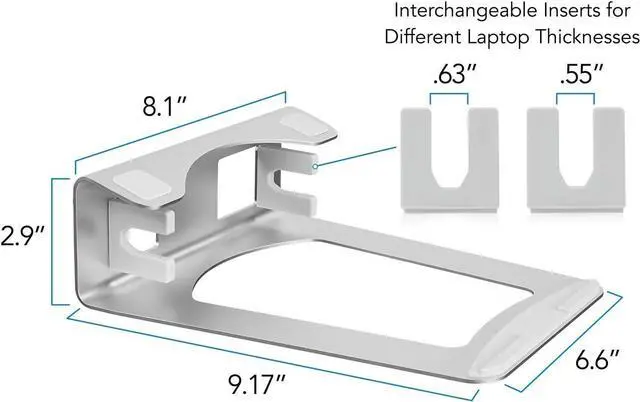 Alt view image 14 of 14 - Mount-It! Vertical Laptop Stand - Aluminum 2 in 1 Riser for Desk | MacBook Air and Pro Holder