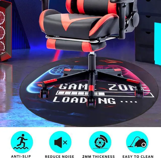 Alt view image 11 of 14 - Yincimar Gaming Chair Mat for Hardwood Floor,Anti-Slip Floor Protector Game Controller Rubber Gaming Computer Chair Mat for Gaming Room Home Office Decor (Round 47 inches,Black)