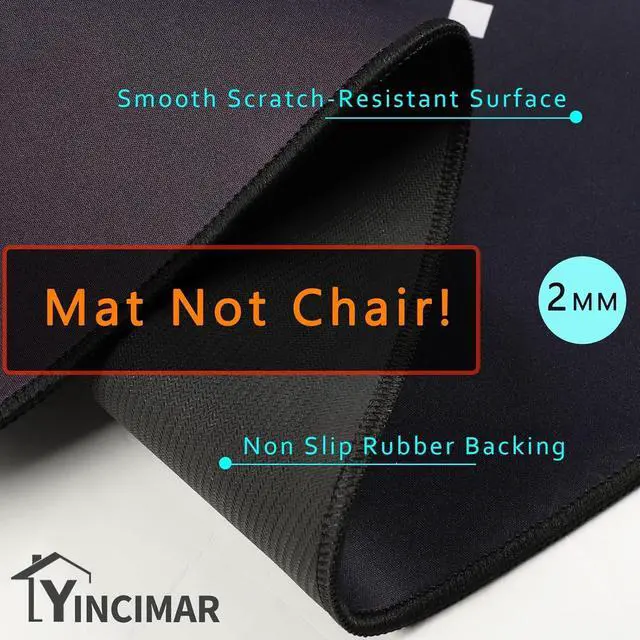 Alt view image 9 of 14 - Yincimar Gaming Chair Mat for Hardwood Floor,Anti-Slip Floor Protector Game Controller Rubber Gaming Computer Chair Mat for Gaming Room Home Office Decor (Round 47 inches,Black)