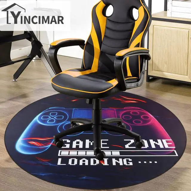 Alt view image 12 of 14 - Yincimar Gaming Chair Mat for Hardwood Floor,Anti-Slip Floor Protector Game Controller Rubber Gaming Computer Chair Mat for Gaming Room Home Office Decor (Round 47 inches,Black)