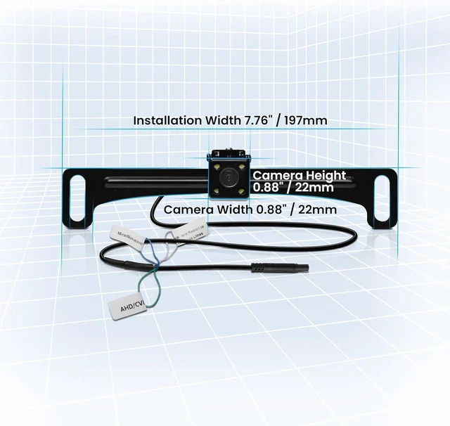 Alt view image 13 of 14 - BOSS Audio Systems LPCB40 Reverse Rearview License Plate Backup Car Camera - 170° Wide Angle Rear View, Weatherproof Back Up Cam