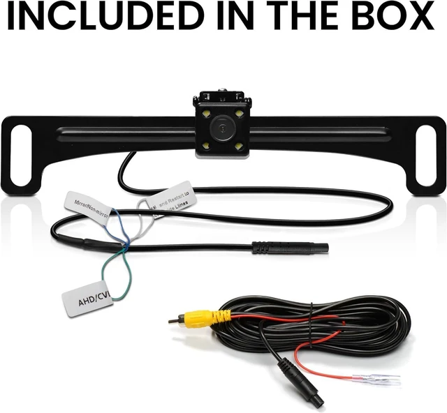 Alt view image 14 of 14 - BOSS Audio Systems LPCB40 Reverse Rearview License Plate Backup Car Camera - 170° Wide Angle Rear View, Weatherproof Back Up Cam