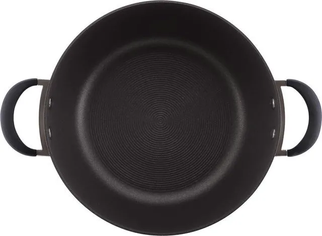 Alt view image 9 of 12 - Circulon Symmetry Hard Anodized Nonstick Casserole Dish/Casserole Pan with Lid - 5.5 Quart, Black