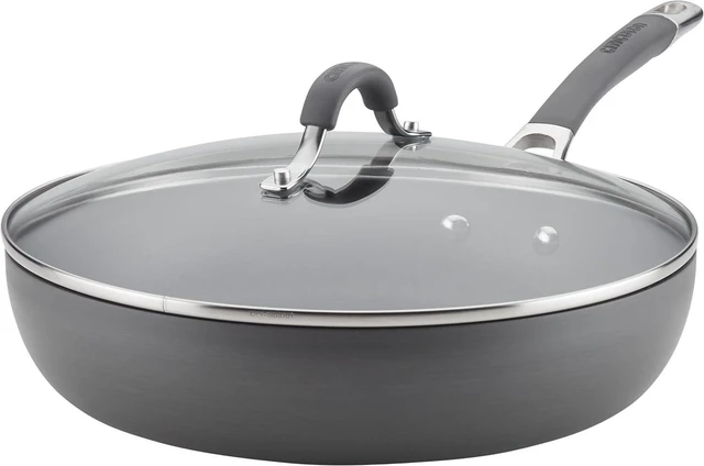 Alt view image 8 of 14 - Circulon Radiance Deep Hard Anodized Nonstick Frying Pan /Skillet with Lid - 12 Inch, Gray