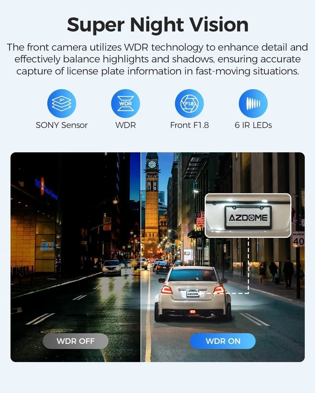 Alt view image 11 of 14 - AZDOME M550 3CH Dash Cam 4K - 3.19" Screen IR Night Vision - 24H Parking Mode - 3-Channel Dash Cam - Interior IR Camera - Built-in GPS & WiFi - Three-Mode Parking Monitor