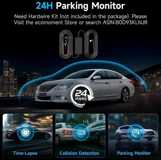 Alt view image 14 of 14 - Dash Cam Front and Rear, 2.5K Dual Dash Camera for Cars, Car Camera with 3.16" IPS Screen, 170° Wide Angle, WDR Night Vision, G-Sensor, 24H Parking Monitor, 32GB Card Included, Support 256 GB Max