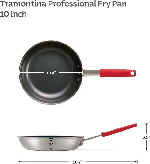 Alt view image 12 of 14 - Tramontina Professional 10-Inch Ceramic Non Stick Frying Pan, Heavy-Gauge Aluminum Skillet with Nonstick Coating, Dishwasher and Oven Safe, Black