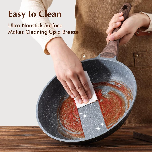Alt view image 10 of 14 - SENSARTE Nonstick Frying Pan Skillets, Swiss Granite Coating Omelette Pans, Healthy Cookware Chef's Pan, Free of Intentionally Added PFOA (9.5+11+12.5 Inch)