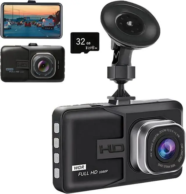 Alt view image 7 of 12 - Dash Cam Car Dash Camera, 1080P Ultra Wide Angle HD Lens, HD Night Vision Car Surveillance Camera, Video Recorder, Hidden Video Recorder, Comes with 32GB Memory Card