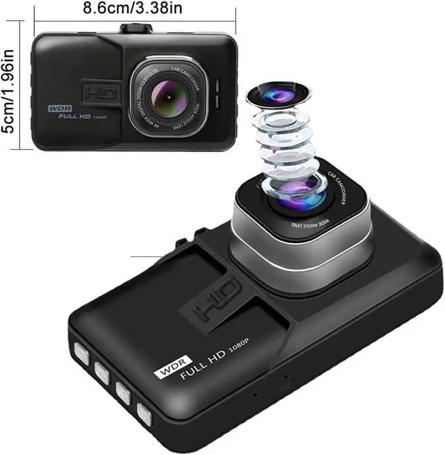 Alt view image 8 of 12 - Dash Cam Car Dash Camera, 1080P Ultra Wide Angle HD Lens, HD Night Vision Car Surveillance Camera, Video Recorder, Hidden Video Recorder, Comes with 32GB Memory Card