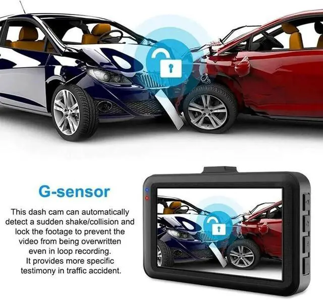 Alt view image 9 of 12 - Dash Cam Car Dash Camera, 1080P Ultra Wide Angle HD Lens, HD Night Vision Car Surveillance Camera, Video Recorder, Hidden Video Recorder, Comes with 32GB Memory Card