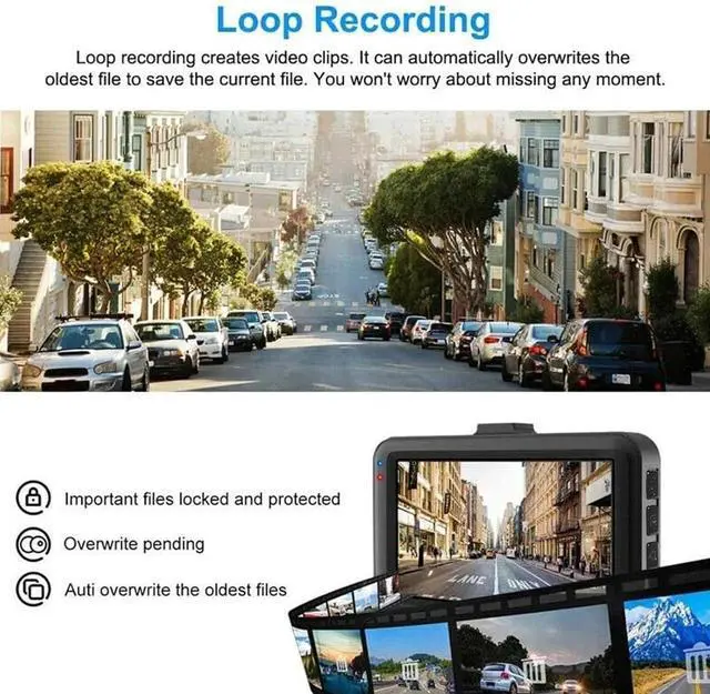 Alt view image 10 of 12 - Dash Cam Car Dash Camera, 1080P Ultra Wide Angle HD Lens, HD Night Vision Car Surveillance Camera, Video Recorder, Hidden Video Recorder, Comes with 32GB Memory Card