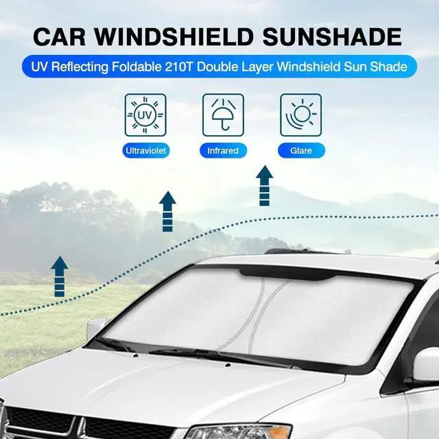Alt view image 9 of 14 - KUST Windshield Sun Shade for Dodge Caravan Mini Van 2008-2018 2019 2020 (NOT for Dodge Grand Caravan) Window Accessories Sunshade Sun Visor Protector Foldable Block UV Rays