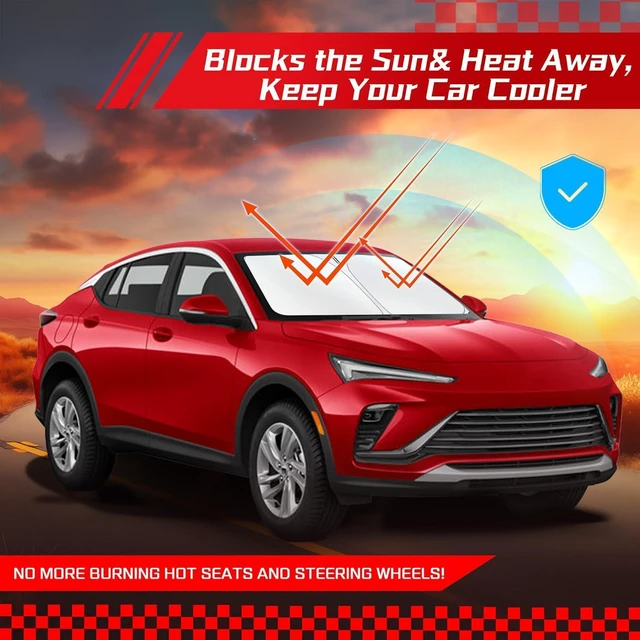 Alt view image 14 of 14 - ARISMOTOR Windshield Sun Shade for Buick Envista 2024-2025 2026, Custom Fit Foldable Front Window Sunshade Sun Visor Protector, Block UV Rays Keep Your Car Cooler