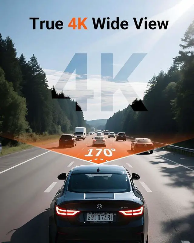 Alt view image 10 of 14 - 4K Dash Cam Front,Built-in 5G WiFi,64GB Card Included, Dash Camera for Cars, Mini 1.5" IPS Screen Dashcam with App Control,Super Night Vision, Loop Recording, G-Sensor, 24 Hours Parking Monitor