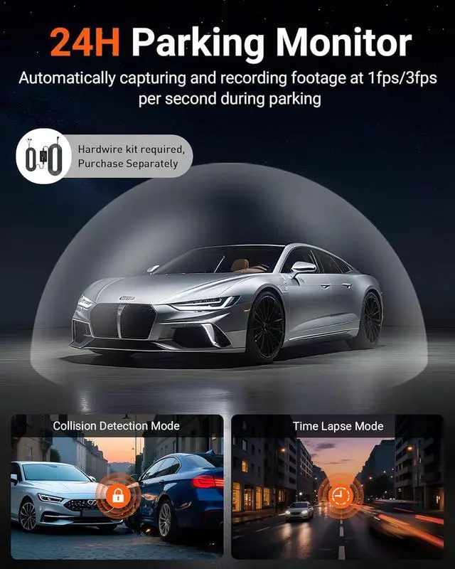 Alt view image 13 of 14 - 4K Dash Cam Front,Built-in 5G WiFi,64GB Card Included, Dash Camera for Cars, Mini 1.5" IPS Screen Dashcam with App Control,Super Night Vision, Loop Recording, G-Sensor, 24 Hours Parking Monitor