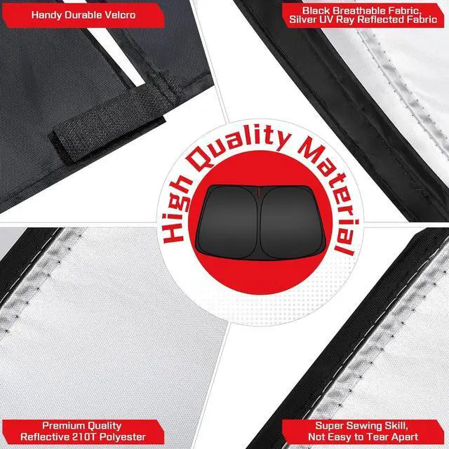 Alt view image 12 of 14 - ARISMOTOR Windshield Sun Shade for Buick Envista 2024-2025 2026, Custom Fit Foldable Front Window Sunshade Sun Visor Protector, Block UV Rays Keep Your Car Cooler
