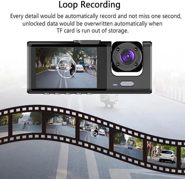 Alt view image 7 of 10 - Dash Camera for Car Security Camera Dash Cam Mini Car Recorder 2 Inch Screen Front and Inside Dual Car Cameras 1080P with WDR, Night Vision, G-Sensor Auto Lock, Loop Recording