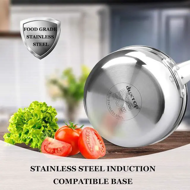 Alt view image 10 of 14 - Duxtop Whole-Clad Tri-Ply Stainless Steel Saucepan with Lid, 1.6 Quart, Kitchen Induction Cookware