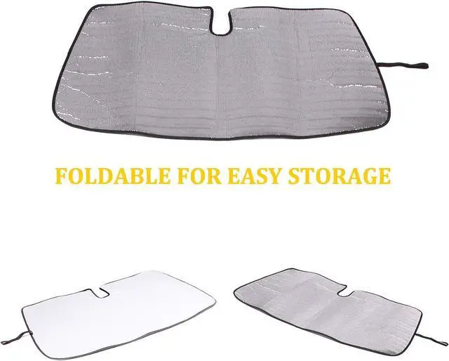Alt view image 14 of 14 - LLKUANG Car Windshield Sunshade UV Ray Reflector Compatible with Fiat 500 2010-2025 Abarth 595 2014-2025 Front Window Sun Shade Shield Cover Foldable Reflective Sun Visor (Style A)