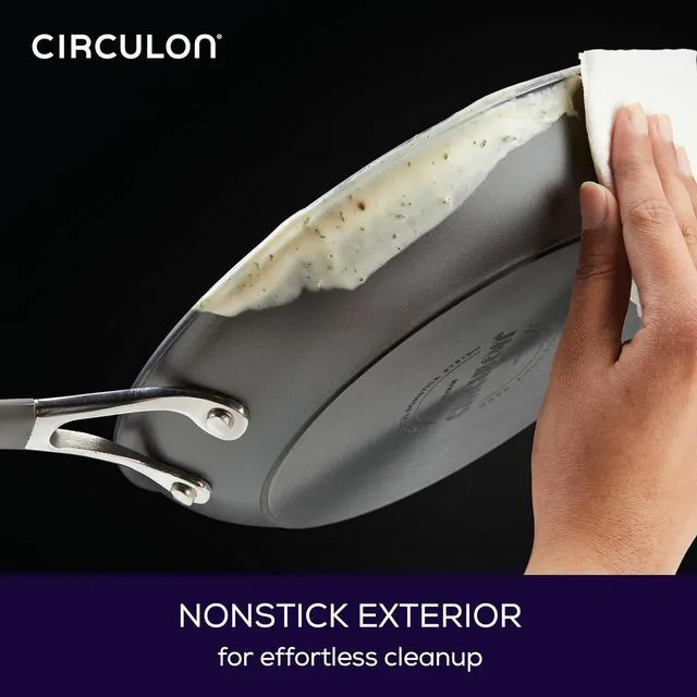 Alt view image 10 of 14 - Circulon Radiance Deep Hard Anodized Nonstick Frying Pan /Skillet with Lid - 12 Inch, Gray