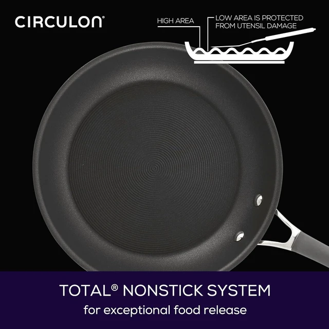 Alt view image 11 of 14 - Circulon Radiance Deep Hard Anodized Nonstick Frying Pan /Skillet with Lid - 12 Inch, Gray