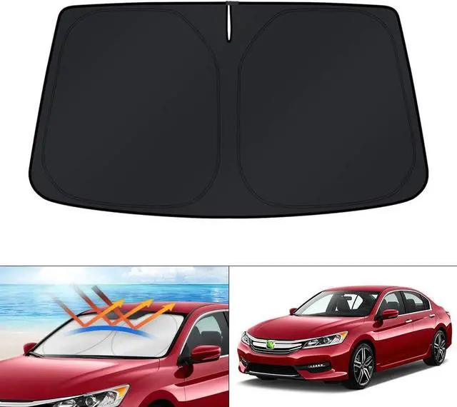Alt view image 7 of 12 - KUST Windshield Sun Shade for Honda Accord 2013-2015 2016 2017 Accessories Custom Fit Sunshade Foldable Sun Protector Block UV Rays Keep Your Car Cooler
