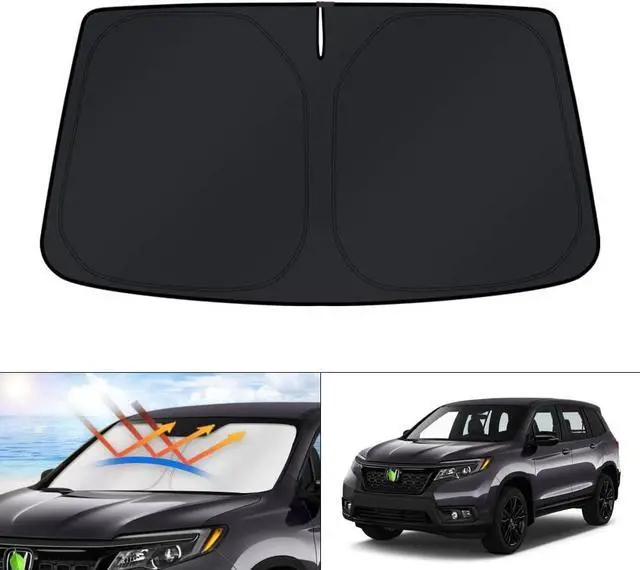 Alt view image 7 of 12 - KUST Windshield Sun Shade for 2019-2024 2025 Honda Passport Sport Accessories,SUV,EX-L,Touring,Eliten Window Sunshade Sun Visor Protector Foldable Blocks UV Rays Keep Your Car Cooler