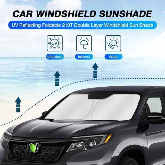 Alt view image 8 of 12 - KUST Windshield Sun Shade for 2019-2024 2025 Honda Passport Sport Accessories,SUV,EX-L,Touring,Eliten Window Sunshade Sun Visor Protector Foldable Blocks UV Rays Keep Your Car Cooler