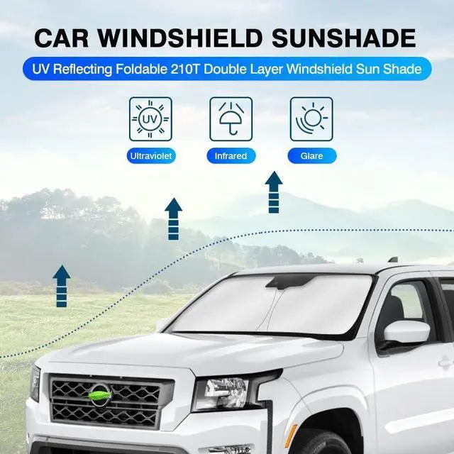 Alt view image 8 of 12 - KUST Windshield Sun Shade for Nissan Frontier Accessories 2022-2024 2025 2026 Window Sunshade Sun Visor Protector Foldable Blocks UV Rays Keep Car Cooler