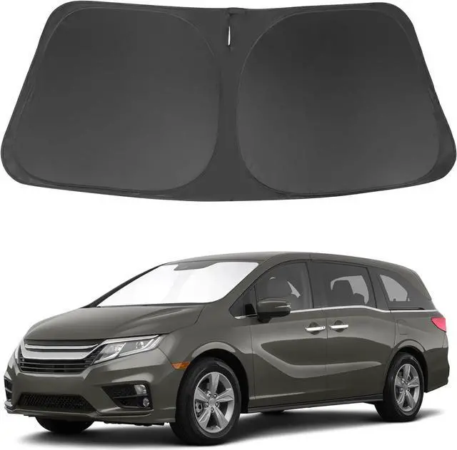 Alt view image 7 of 12 - Windshield Sun Shade Custome Fit 2018-2024 2025 2026 Honda Odyssey Accessories LX,EX,EX-L,Touring,Elite Minivan Foldable Window Sunshade Protector Blocks Sun Rays & Heat