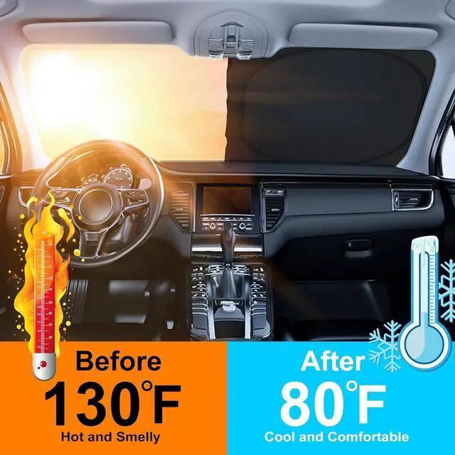 Alt view image 9 of 12 - Windshield Sun Shade Custome Fit 2018-2024 2025 2026 Honda Odyssey Accessories LX,EX,EX-L,Touring,Elite Minivan Foldable Window Sunshade Protector Blocks Sun Rays & Heat