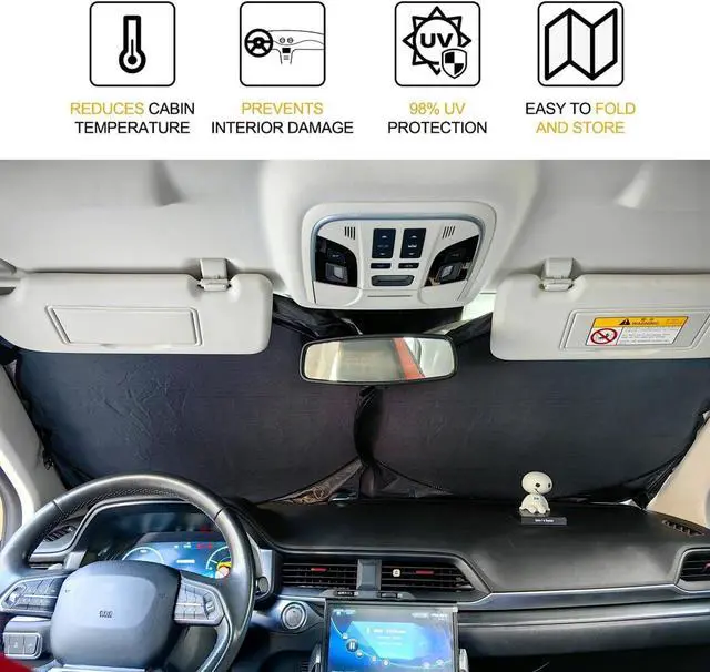 Alt view image 10 of 14 - XHRING Car Windshield Sun Shade Sunshade for Mini Cooper Cooper S Clubman Countryman Paceman Roadster Coupe JCW R56 R60 R57 R53 F56 F60 F57 Accessories Car Front Window Sun Shield 2002-2024 2025