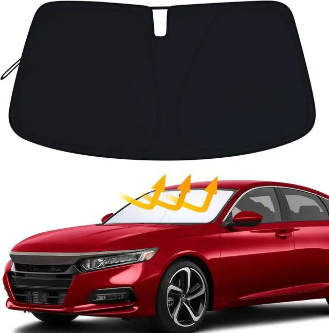 Alt view image 8 of 14 - Premium Car Windshield Sun Shade for 2018-2022 Honda Accord Front Window Sun Visor Reflector 310T Thickened Blocks UV Rays Foldable Sunshade Car Interior Protection Accessories