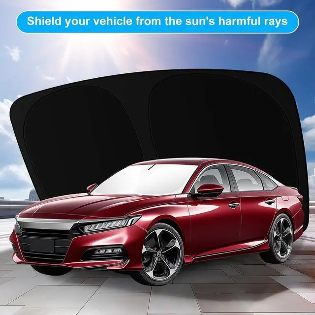 Alt view image 10 of 14 - Car Windshield Sun Shade for 2018 2019 2020 2021 2022 2023 2024 2025 Honda Accord Front Window Sun Visor Reflector 210T Blocks UV Rays Foldable Sunshade Car Interior Protection Accessories