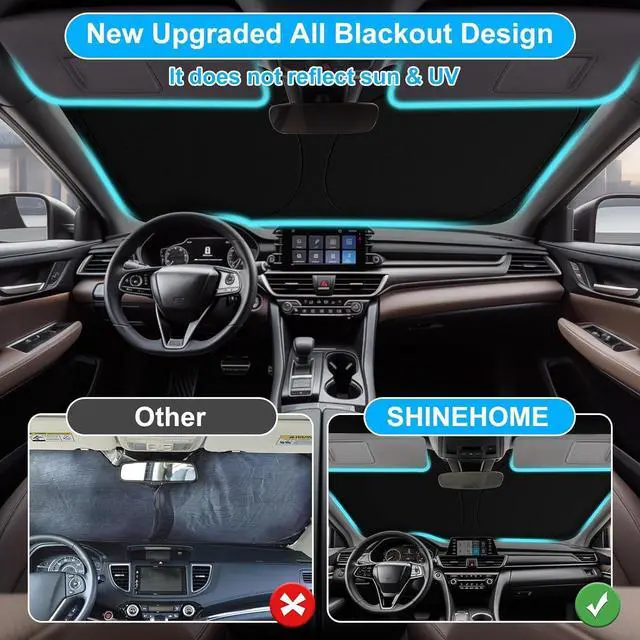 Alt view image 14 of 14 - Car Windshield Sun Shade for 2018 2019 2020 2021 2022 2023 2024 2025 Honda Accord Front Window Sun Visor Reflector 210T Blocks UV Rays Foldable Sunshade Car Interior Protection Accessories