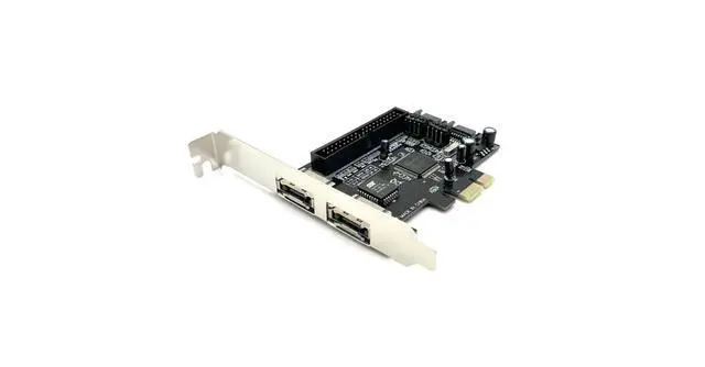 Alt view image 2 of 6 - Weastlinks 2 Port SATA IDE PCI-e Adapter Card PCIE to SATA IDE eSATA x2 Combo Adapter Converter RAID Controller Card Chip JMB363