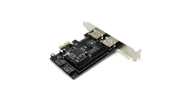 Alt view image 3 of 6 - Weastlinks 2 Port SATA IDE PCI-e Adapter Card PCIE to SATA IDE eSATA x2 Combo Adapter Converter RAID Controller Card Chip JMB363